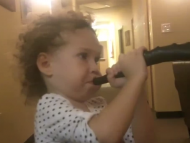 Blowing the shofar at 3 years old 