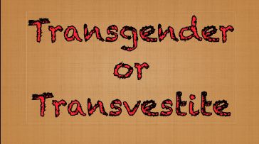 Transgender or Transvestite My Thoughts